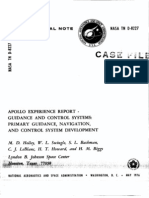 Apollo Experience Report Guidance and Control Systems Primary Guidance, Navigation, and Control System Development