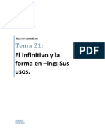 Tema 21:: El Infinitivo y La Forma en - Ing: Sus Usos