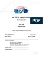 East African School of Aviation Examinations: Final Exam Safety Section