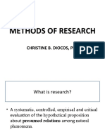 Methods of Research: Christine B. Diocos, PHD