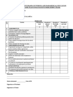 Nursing Care Plan Evaluation Form (First Year)