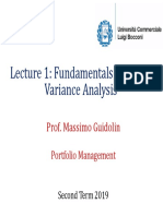 Lecture 1: Fundamentals of Mean-Variance Analysis: Prof. Massimo Guidolin