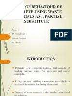 Study of Behaviour of Concrete Using Waste Materials As A Partial Substitute