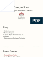 Theory of Cost: Managerial Economics: Lecture 10