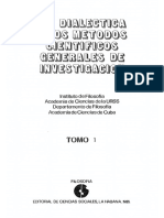 Ursul Arkady Dmitrievich La Dialectica y Los Métodos Científicos Generales de Investigación Tomo I PDF