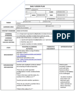 Daily Lesson Plan Subject:: Form Class Date Week Time Venue Attendance Theme