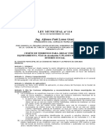 Ley #114 Cesion de Áreas Verdes Modificado