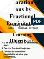 Separation of Ions by Fractional Precipitation