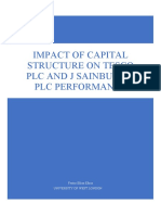 F Capital Structure On Tesco PLC and Sainbury S Performance