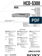 SONY HCD S300 Electrisch Schema