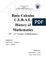 Basic Calculus C.E.R.A.E: History of Mathematics