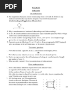 One Mark Questions: Worksheet 1 Emi and Ac