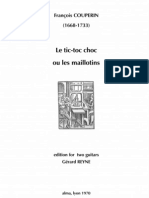 COUPERIN, F. - Le Tic-Toc Choc Ou Les Maillotins (Edited by Gérard Reyne) (2 Guitars Music Score)