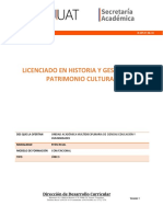 Licenciado en Historia y Gestion Del Patrimonio Cultural