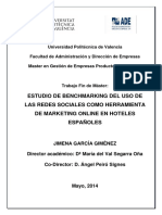 Estudio de Benchmarking Del Uso de Las Redes Sociales Como Herramienta de Marketing Online en Hoteles Españoles.