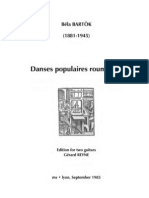 BARTÒK, Béla - Danses Populaires Roumaines (Edited by Gérard Reyne) (2 Guitars Music Score)