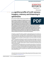 Dawes, A., Keogh, R. Andrillon, T. y Pearson, J. (2020) A Cognitive Profile of Multi-Sensory Imagery, Memory and Dreaming in Aphantasia