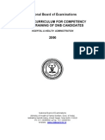 National Board of Examinations Revised Curriculum For Competency Based Training of DNB Candidates