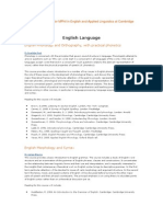 Course Structure and Readings For MPhil in English and Applied Linguistics at Cambridge