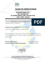 Certificado de Operatividad - Altomayo PDF