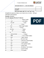 Weekly English Test #1 - Second Period