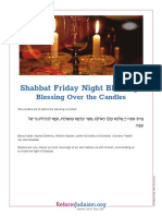 Shabbat Friday Night Blessings: Blessing Over The Candles