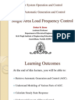 Single Area Load Frequency Control: Power System Operation and Control Unit 4: Automatic Generation and Control