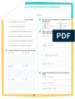 Nombre: Grado: Fecha:: Expresiones Algebraicas y Características de Los Polinomios