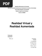 Realidad Virtual y Realidad Aumentada