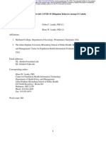 Factors Associated With COVID-19 Mitigation Behavior Among US Adults