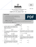 Complete Syllabus Test - 04: CST-04 Code-A Test Date 01-04-2020