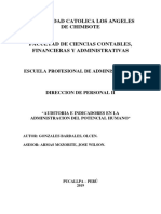 Auditoria e Indicadores en La Administracion Del Potencial Humano