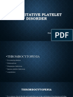 Quantitative Platelet Disorder: Hannie M. Sacatan