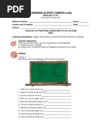 Learning Activity Sheets (Las) : English 7/ G-7