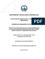 Proyecto de Inyección de Agua para Incrementar El Factor de Recuperación de Crudo en El Campo Edén Yuturi de La Amazonía Ecuatoriana PDF