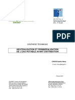 Engref: Neutralisation Et Remineralisation de L'Eau Potable Avant Distribution