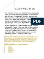 20 Types of FABRIC WEAVES