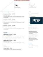 Google Docs Resume Template in