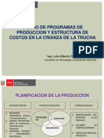 Diseño de Programa de Producción y Estructura de Costos en El Cultivo de Trucha.