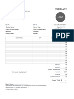 Estimate Template Printable