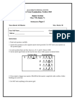 First Term Examination, October 2015: Junior Section