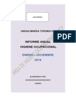 Modelo de Informe Anual de Higiene Ocupacional - Empresas Contratistas