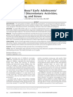 Are Kids Too Busy? Early Adolescents' Perceptions of Discretionary Activities, Overscheduling, and Stress