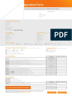 New Site Configuration Form: Channel Partner Information