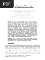 Investigating Lean Methodology For Energy Efficient Manufacturing