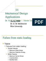 MECH 401 Mechanical Design Applications: Dr. M. K. O'Malley - Master Notes