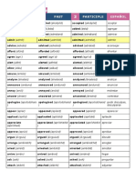 450 Regular Verbs: Infinitive Past Participle Español