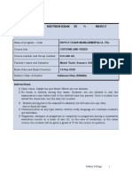 Mid-Term % Midtrem Exam 20 % Result Course Identification