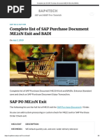 Complete List of SAP Purchase Document ME21N Exit and BADI