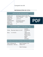 Confirmación de Cita: Felicidades, Usted Programó Una Cita!